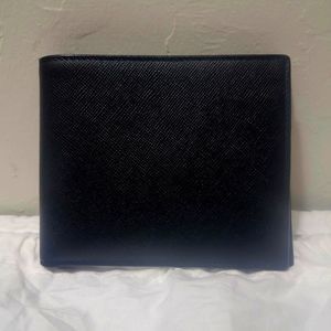 Prada men's bifold wallet black